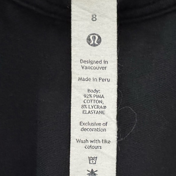 Lululemon Crescent T Shirt Pima Cotton Black Short Sleeve Casual Athleisure 8 - Picture 11 of 13